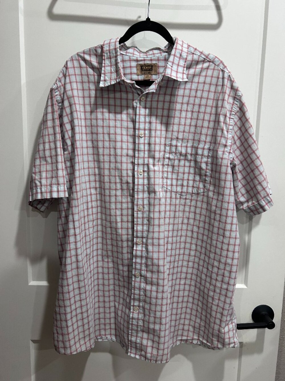 Foundry Supply Co Men’s 2XLT Easy Care Short Sleeve Plaid Button Down Shirt